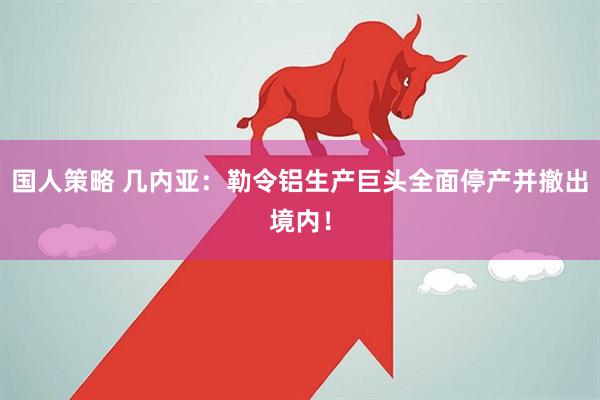 国人策略 几内亚：勒令铝生产巨头全面停产并撤出境内！
